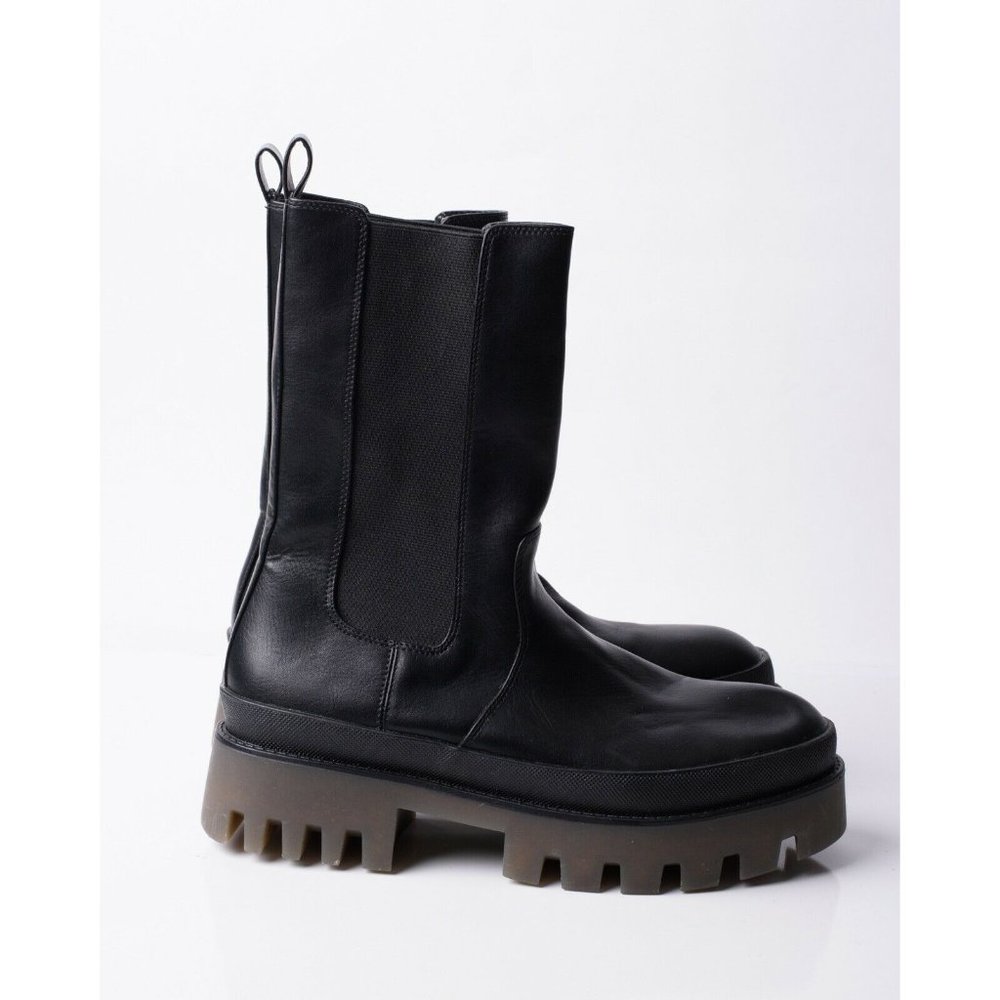 Bershka Womens Black Stretch Boots Pull On Chunky Gores Sz 10 Eu 41 NWT 1205/760 - Picture 7 of 8